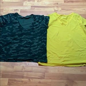 2 T-shirts’ from Target XL yellow and camo
